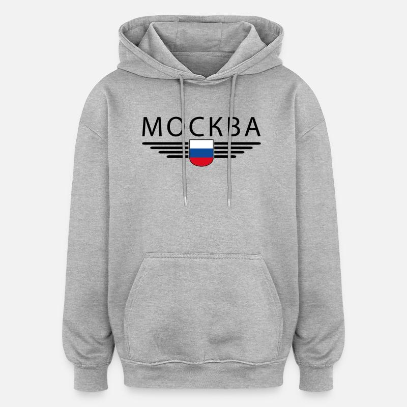T-Shirt Moscou – Métropole de l’Elégance - Sweat à capuche oversize unisexe - gris chiné