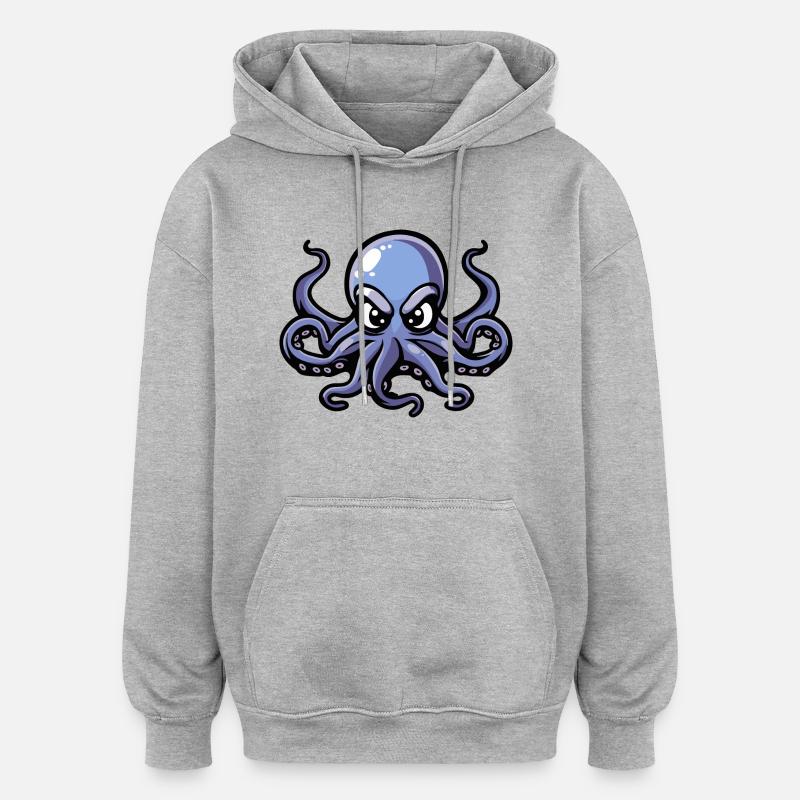 Oktopus Comic - Oversized Unisex Hoodie - Grau meliert