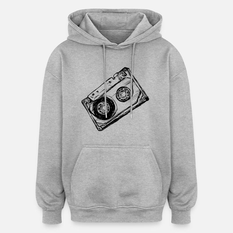 Kassette - Oversized Unisex Hoodie - Grau meliert