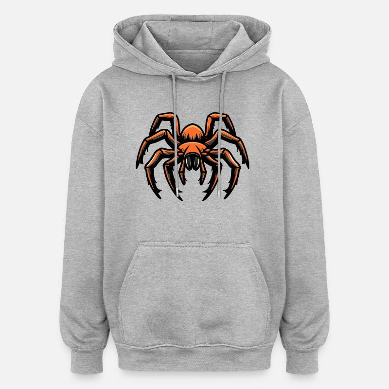 Bande dessinée Tarentule - Sweat à capuche oversize unisexe - gris chiné