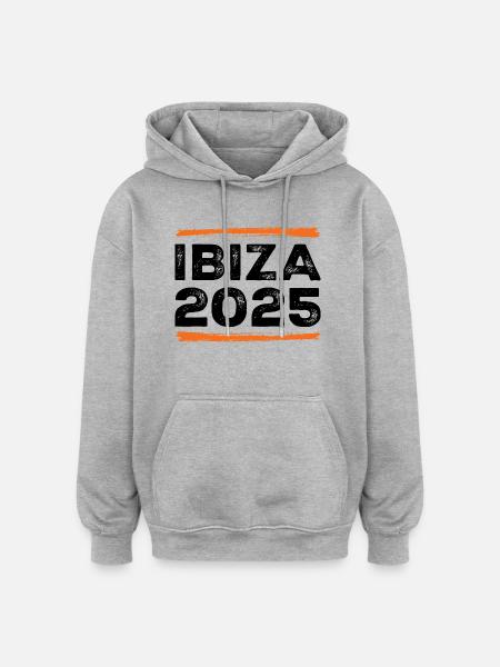 Ibiza 2025 Saying - Oversized Unisex Hoodie - heather grey