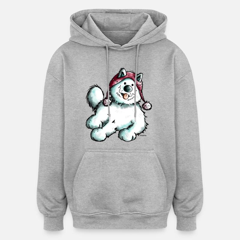 Mignon Samoyède - Sweat à capuche oversize unisexe - gris chiné