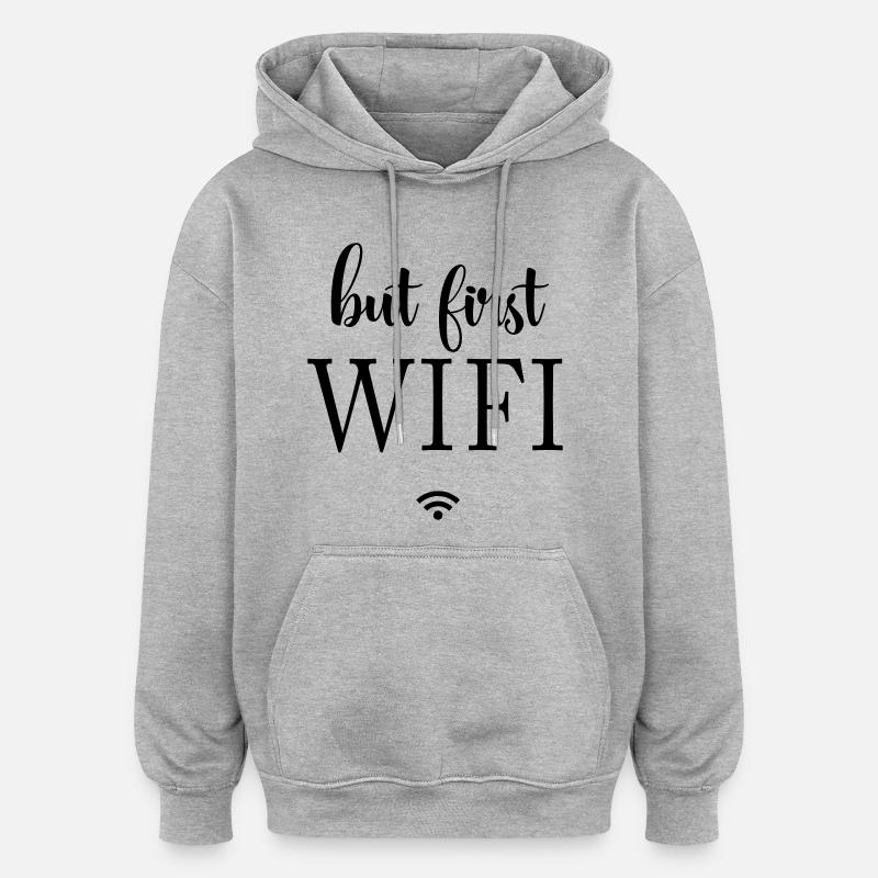 Black Surfaces Minimal Design - Oversized Unisex Hoodie - heather grey