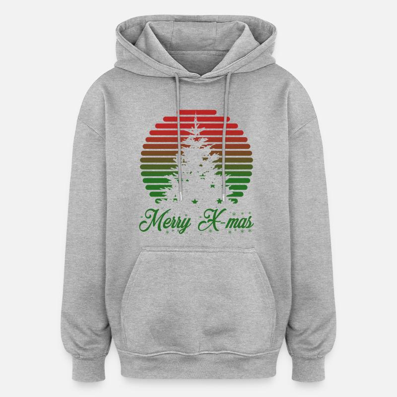 Merry X-mas - Oversized Unisex Hoodie - Grau meliert