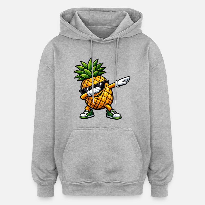 Dabbing pineapple - Oversized Unisex Hoodie - heather grey
