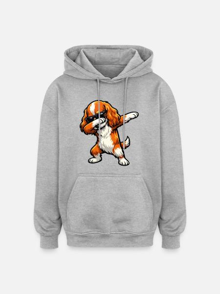 Dabbing Cocker Spaniel - Oversized Unisex Hoodie - Grau meliert