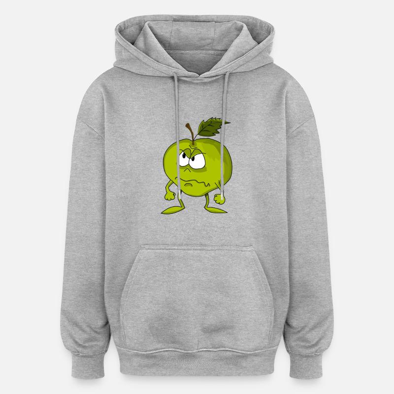 Wütender Apfel - Oversized Unisex Hoodie - Grau meliert