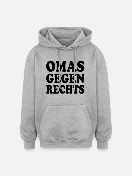 Omas gegen rechts - Oversized Unisex Hoodie - Grau meliert