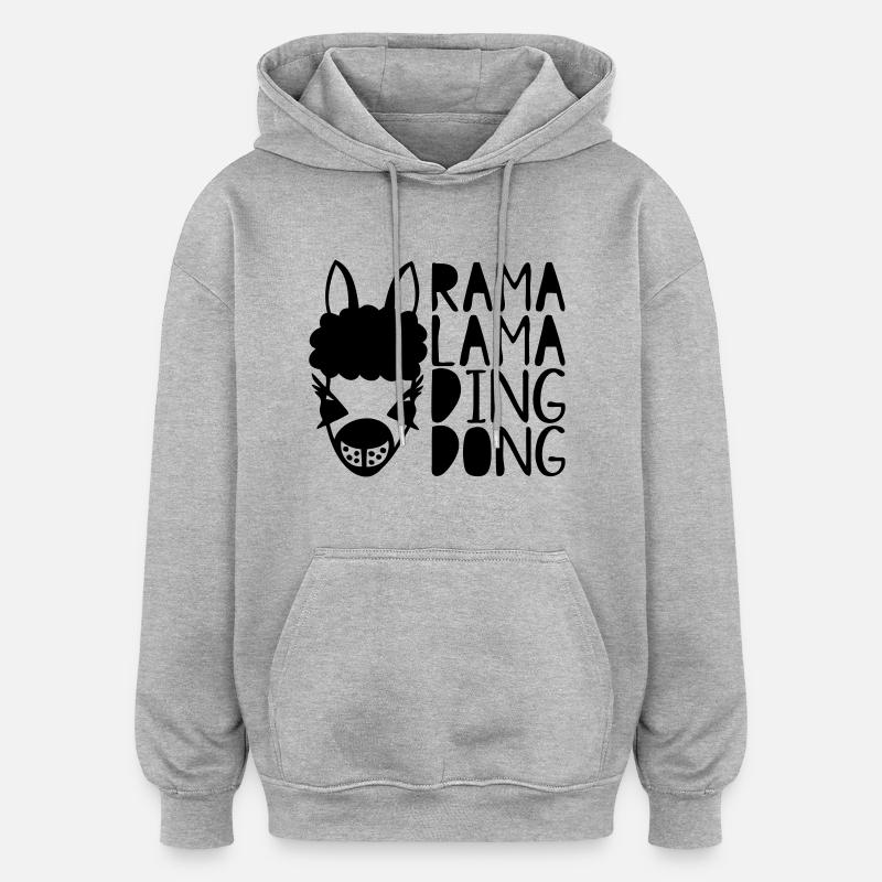 rama dong ding Dalai - Sweat à capuche oversize unisexe - gris chiné