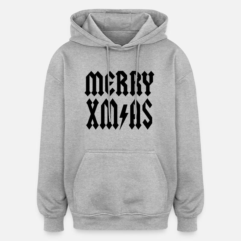 Noël - Sweat à capuche oversize unisexe - gris chiné