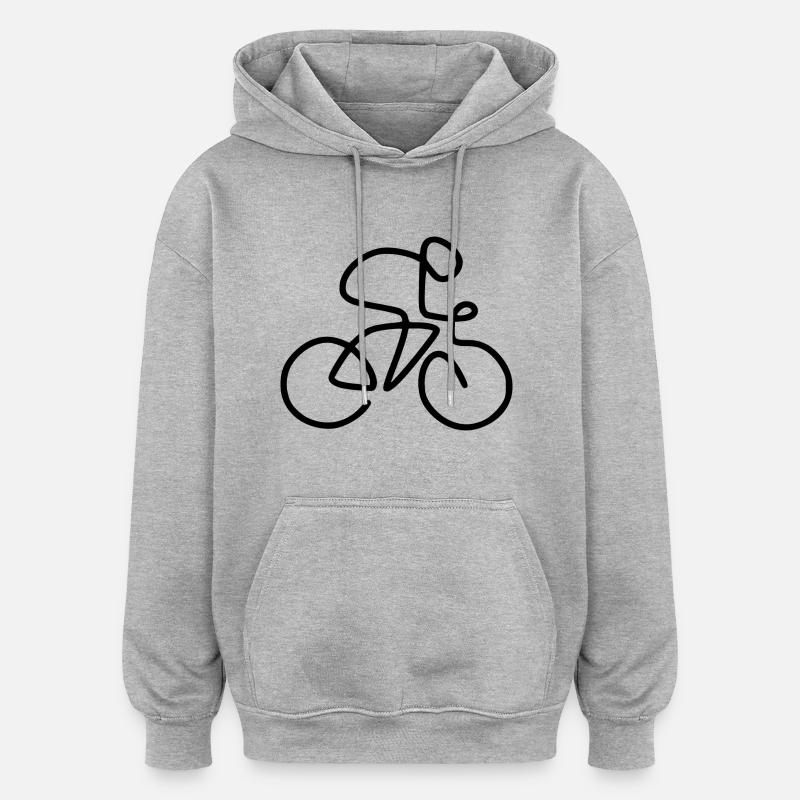 Vélo de course - Sweat à capuche oversize unisexe - gris chiné