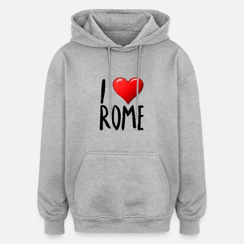 J'aime Rome - Sweat à capuche oversize unisexe - gris chiné