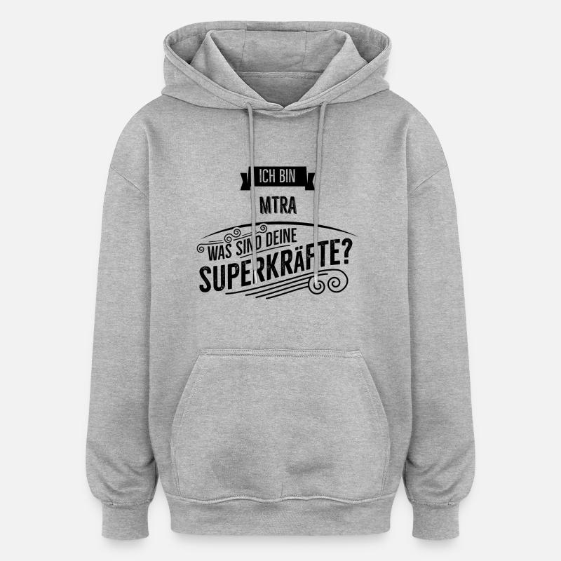 MTRA - Oversized Unisex Hoodie - Grau meliert
