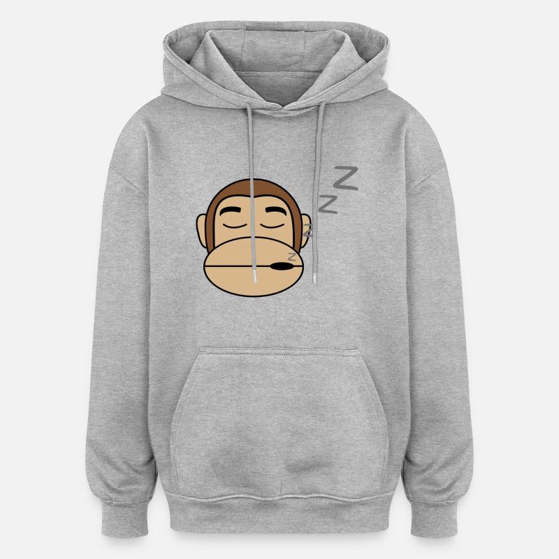 Affe Schläft Geschenk Idee - Oversized Unisex Hoodie - Grau meliert