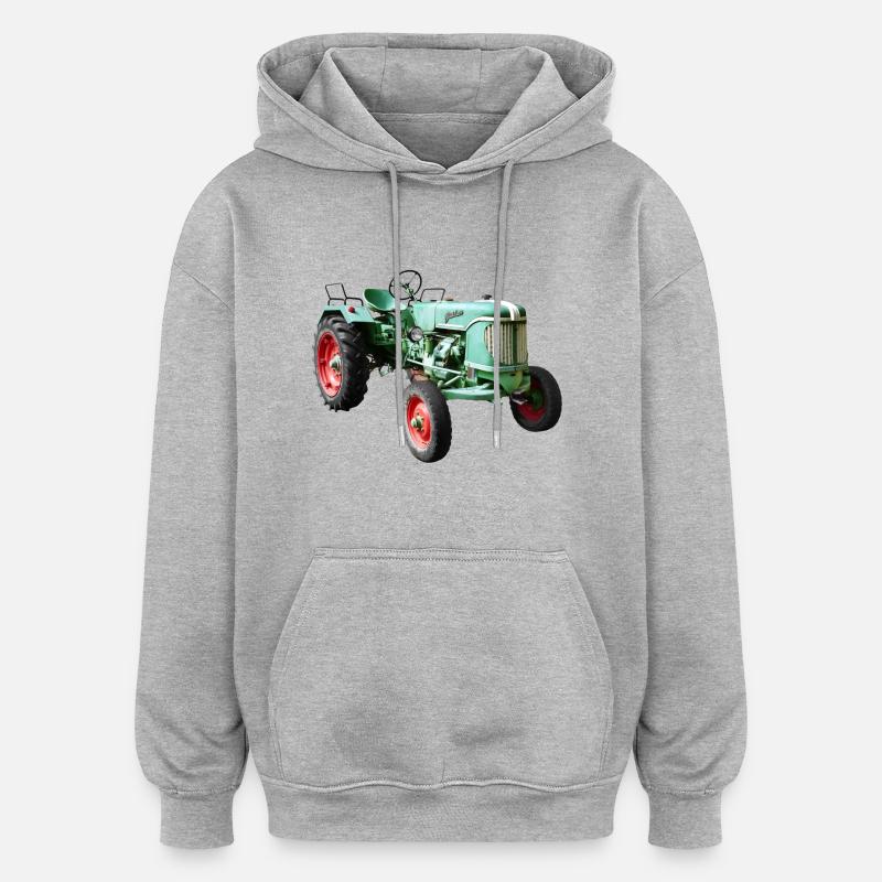 tracteurs Guldner - Sweat à capuche oversize unisexe - gris chiné