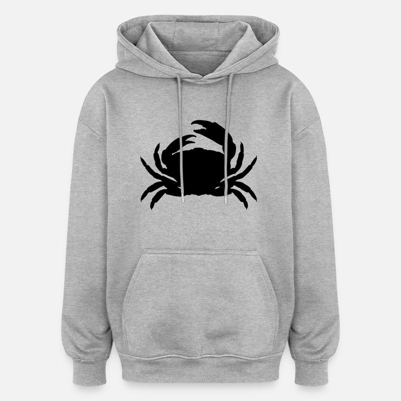 cancer - Sweat à capuche oversize unisexe - gris chiné