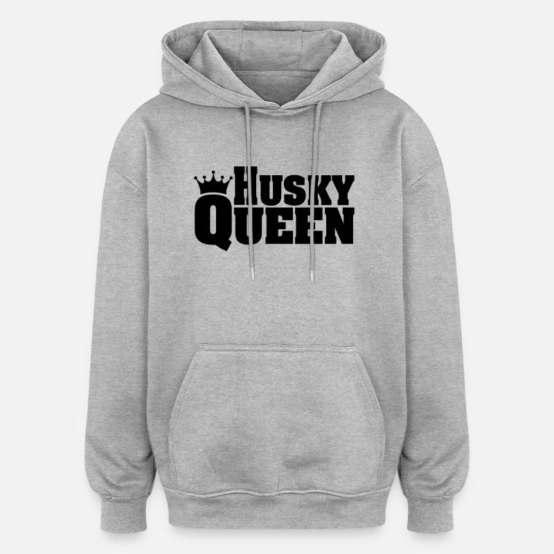 HUSKY QUEEN - Oversized Unisex Hoodie - Grau meliert