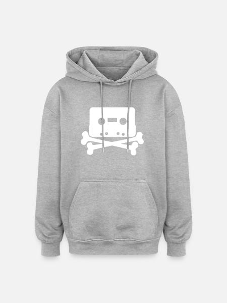 Cassette skull - Oversized Unisex Hoodie - heather grey