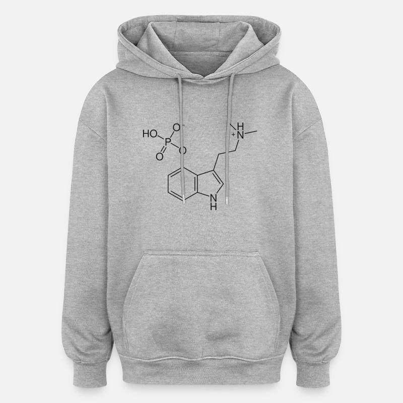 Psylocibine Drogue - Sweat à capuche oversize unisexe - gris chiné