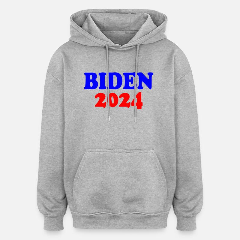 Biden 2024 - Sweat à capuche oversize unisexe - gris chiné