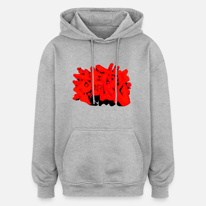 Graffiti SAD - Sweat à capuche oversize unisexe - gris chiné