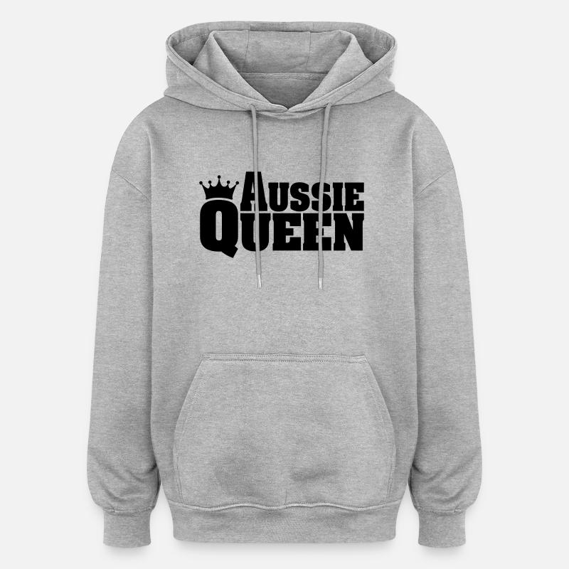 AUSTRALIEN Australian Shepherd QUEEN - Sweat à capuche oversize unisexe - gris chiné