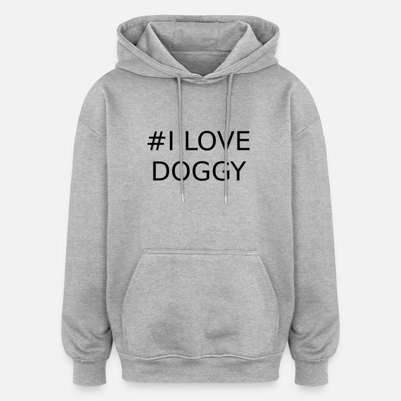 DOGYS - Sweat à capuche oversize unisexe - gris chiné