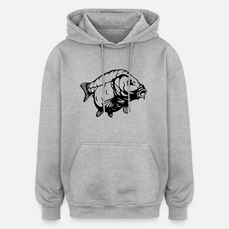 CARP - Sweat à capuche oversize unisexe - gris chiné