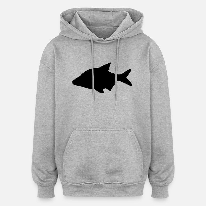 Silhouette de poisson - Sweat à capuche oversize unisexe - gris chiné