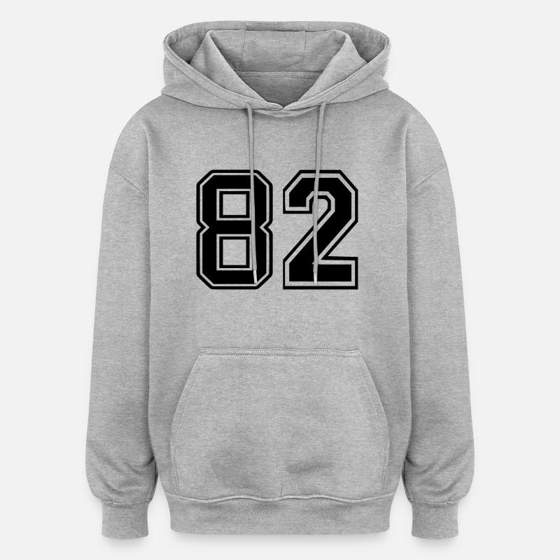 82 - Sweat à capuche oversize unisexe - gris chiné