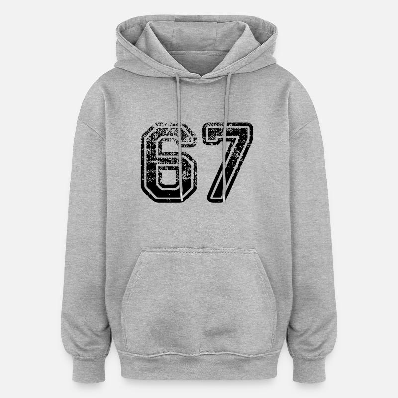 67 - Sweat à capuche oversize unisexe - gris chiné