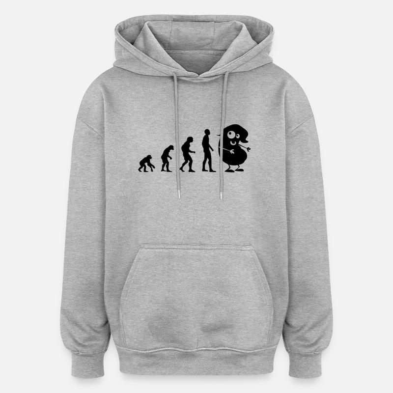 Evolution - la fève - Sweat à capuche oversize unisexe - gris chiné