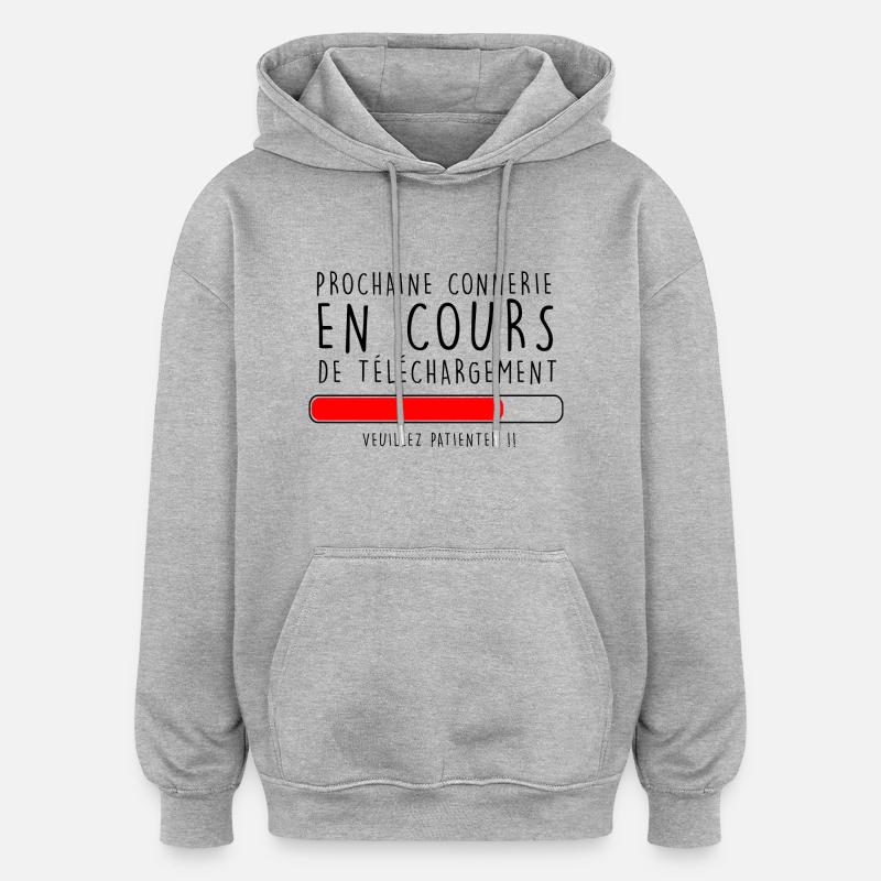 connerie en cours - Sweat à capuche oversize unisexe - gris chiné