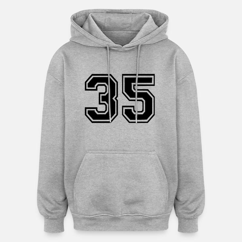 35 - Sweat à capuche oversize unisexe - gris chiné