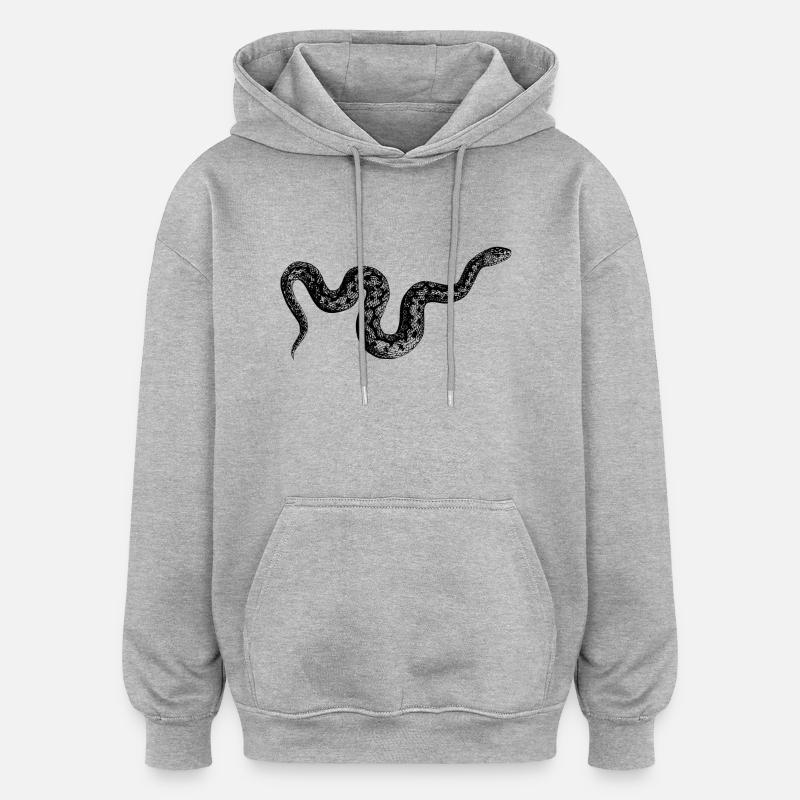 serpent - Sweat à capuche oversize unisexe - gris chiné