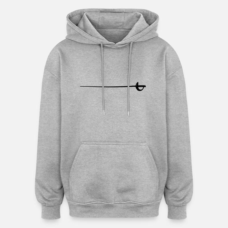 Escrime épée fleurette parade samurai18 - Sweat à capuche oversize unisexe - gris chiné