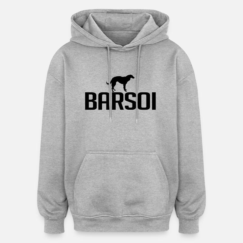 race BARZOÏ - Sweat à capuche oversize unisexe - gris chiné
