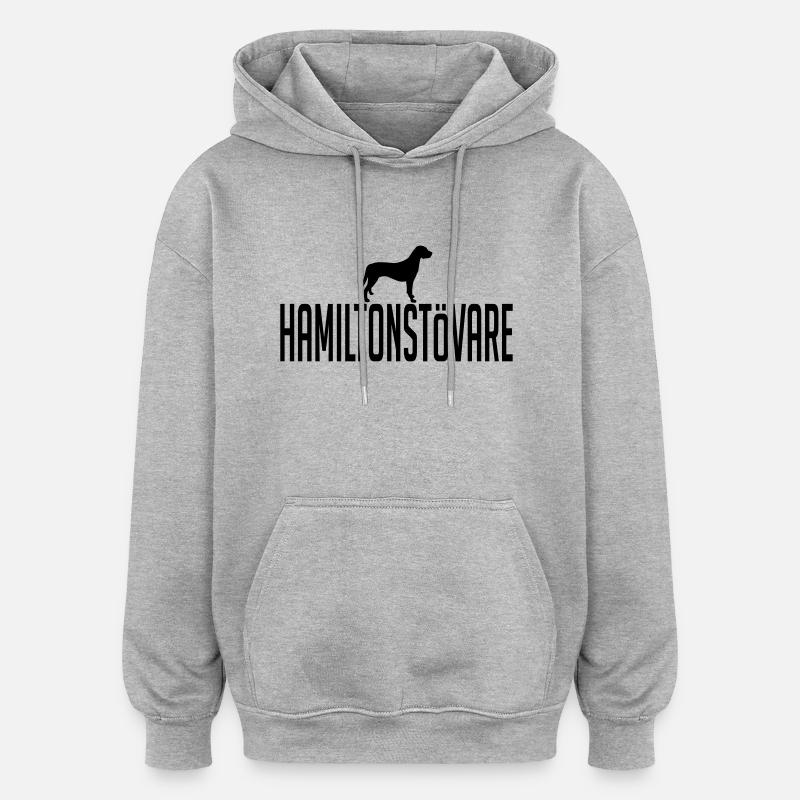 race Chien courant de Hamilton - Sweat à capuche oversize unisexe - gris chiné