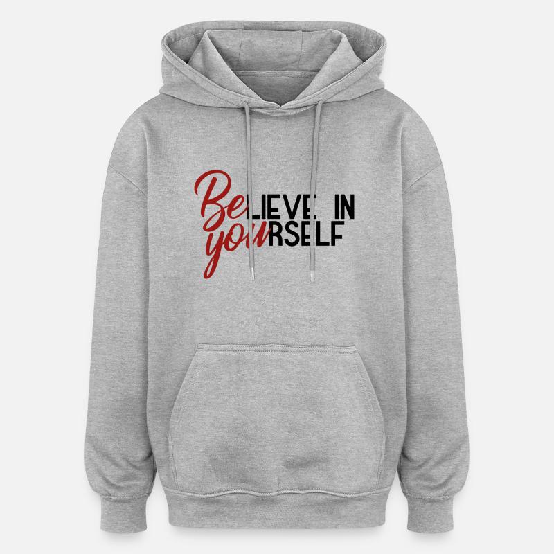 Sois toi - Sweat à capuche oversize unisexe - gris chiné