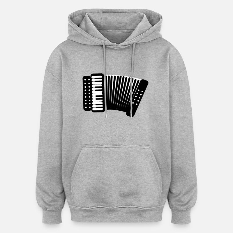 accordéon - Sweat à capuche oversize unisexe - gris chiné