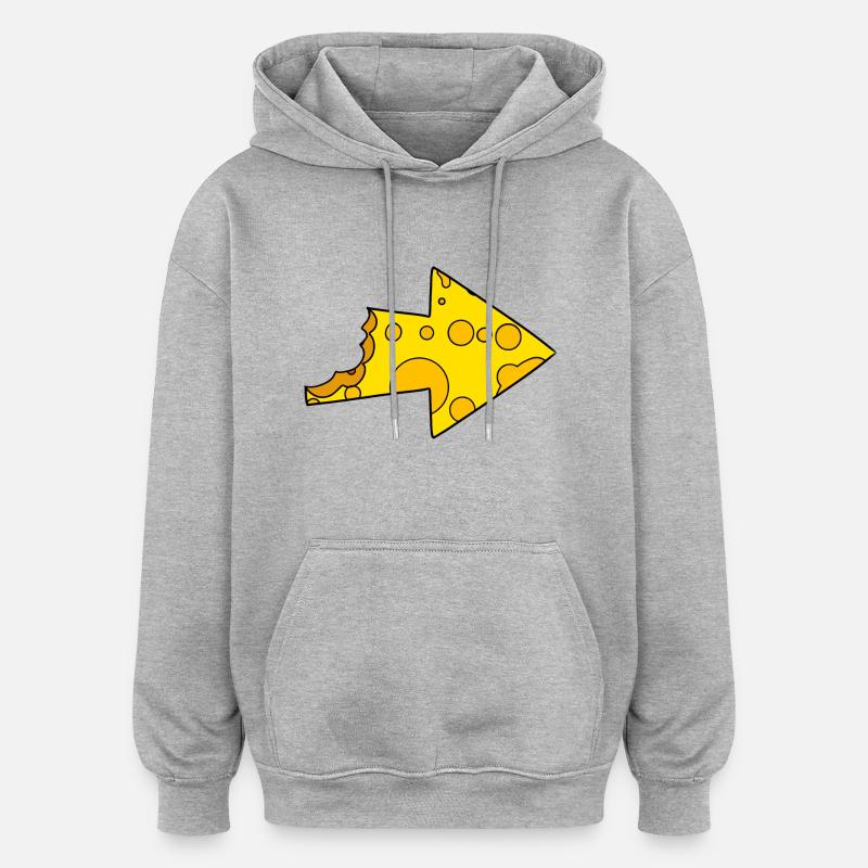Käse Pfeil - Oversized Unisex Hoodie - Grau meliert