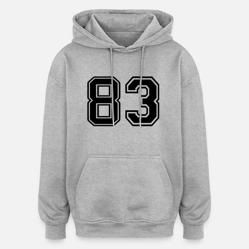 83 - Sweat à capuche oversize unisexe - gris chiné