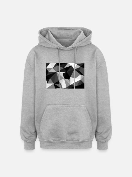Polygon Black and White - Oversized Unisex Hoodie - heather grey