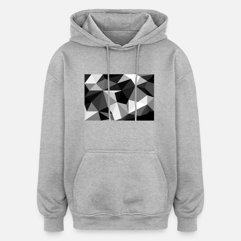Polygon Black and White - Oversized Unisex Hoodie - heather grey