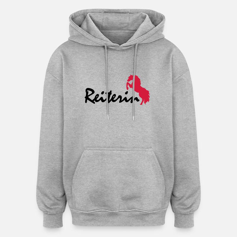Reiterin - Oversized Unisex Hoodie - Grau meliert