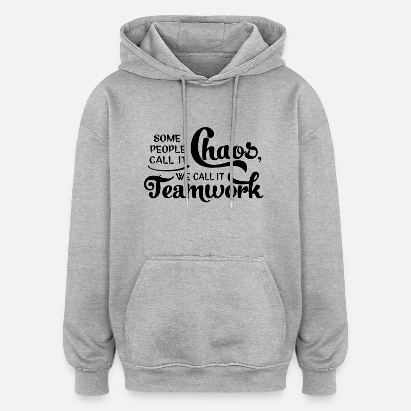 chaos - Sweat à capuche oversize unisexe - gris chiné