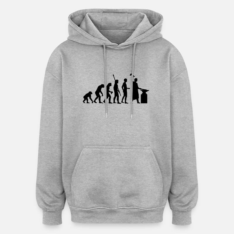 evolution_schmied_b - Oversized Unisex Hoodie - heather grey