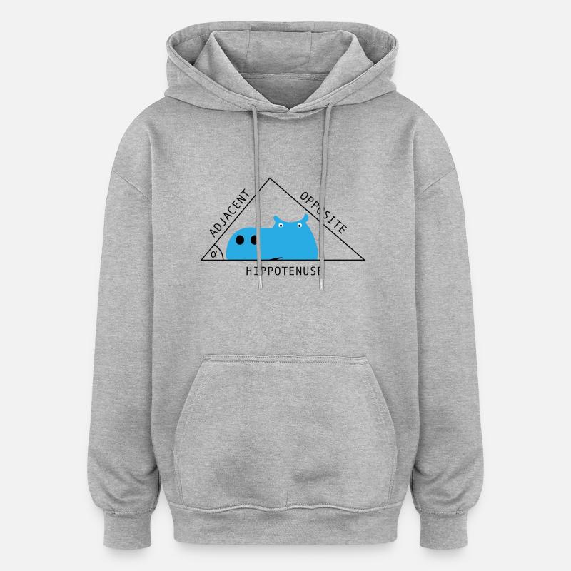 Mathématiques - Sweat à capuche oversize unisexe - gris chiné