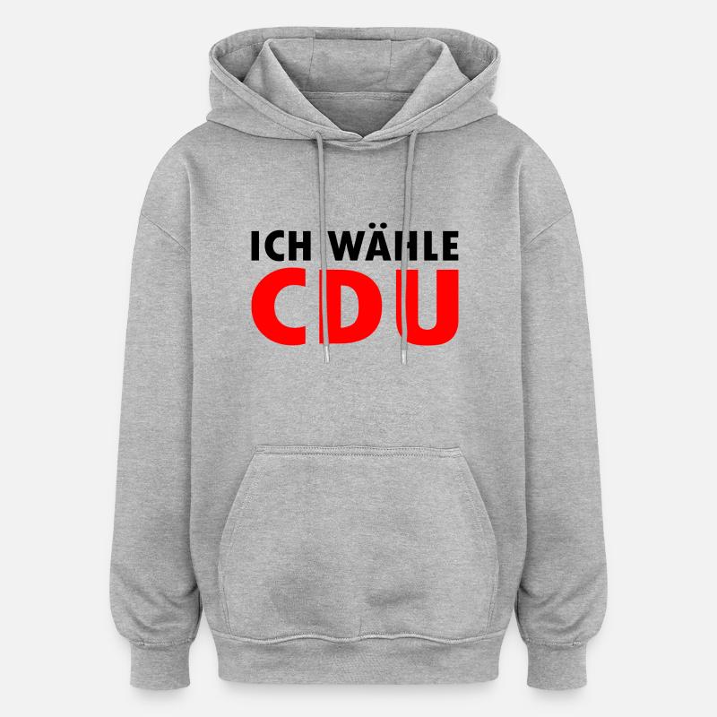 Ich wähle cdu - Oversized Unisex Hoodie - Grau meliert