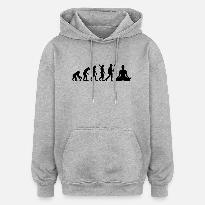 MEDITATION EVOLUTION! - Oversized Unisex Hoodie - heather grey